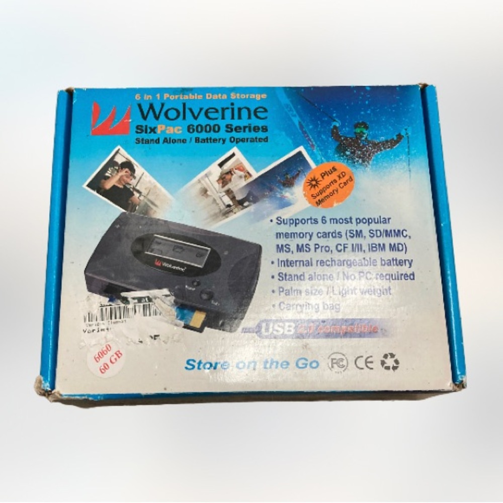 Wolverine six packages 6000 series portable usb battery drive